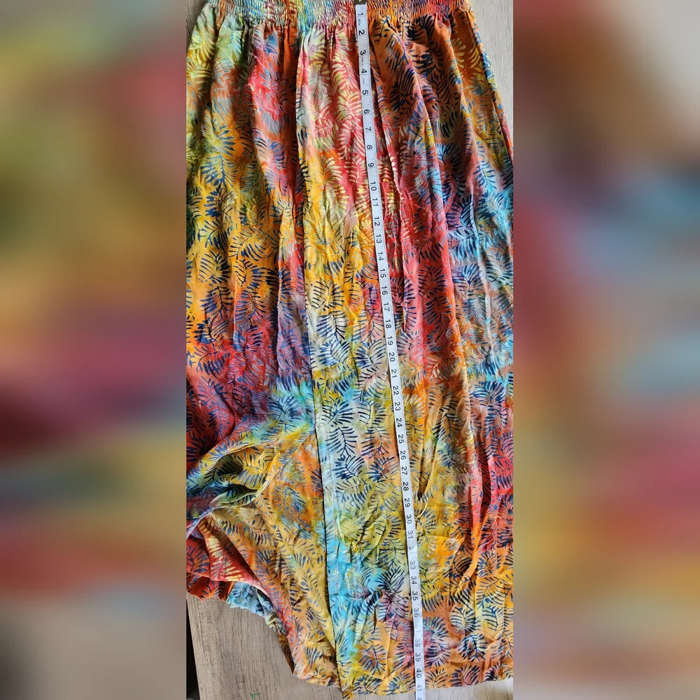 Go Fish 100% Rayon Tropical Abstract Maxi Pull-on Skirt Women's XXL - Picture 6 of 6